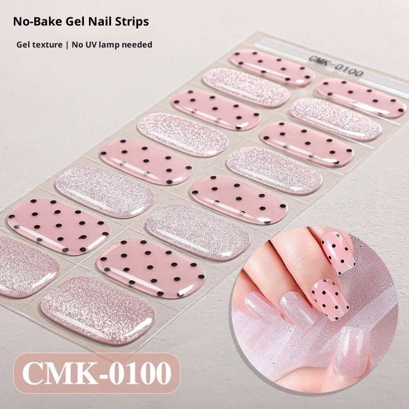 Наклейки для ногтей «кошачий глаз» без запекания или УФ-защиты, трансграничные цветочные, клетчатые, в горошек гелевые наклейки для ногтей