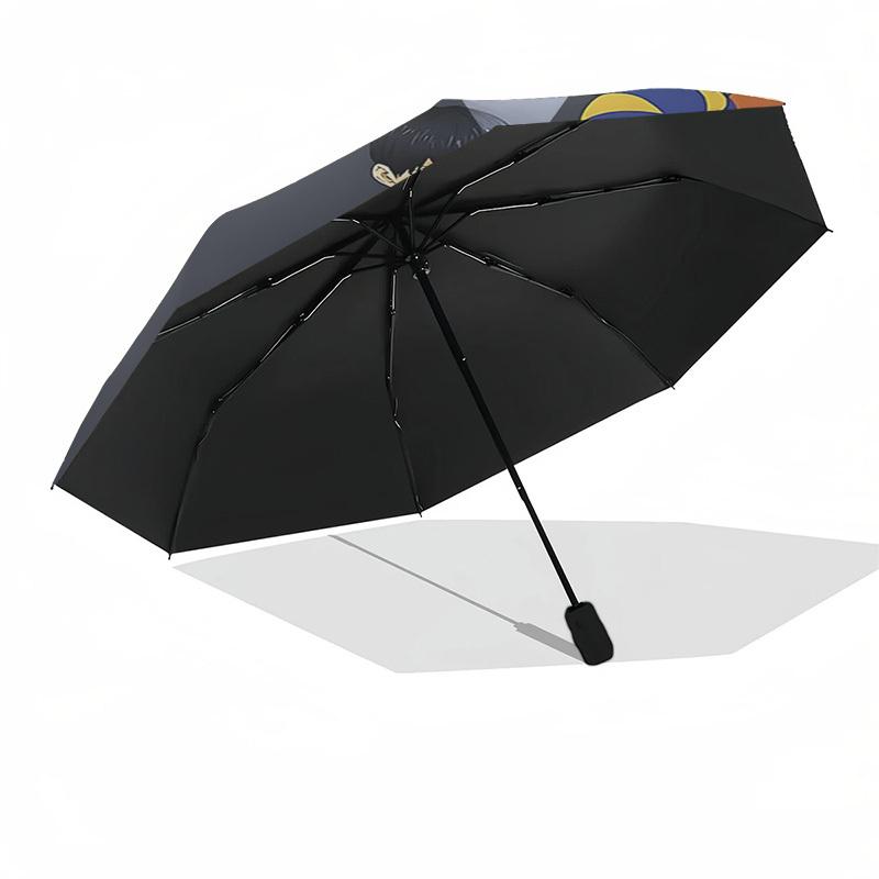 1pc Karasuno Volleyball Team Uniform with Automatic Opening Closing Umbrella Portable 3-Fold Design, 8-Bone Iron Frame Outdoor Umbrella for Fans, Trav