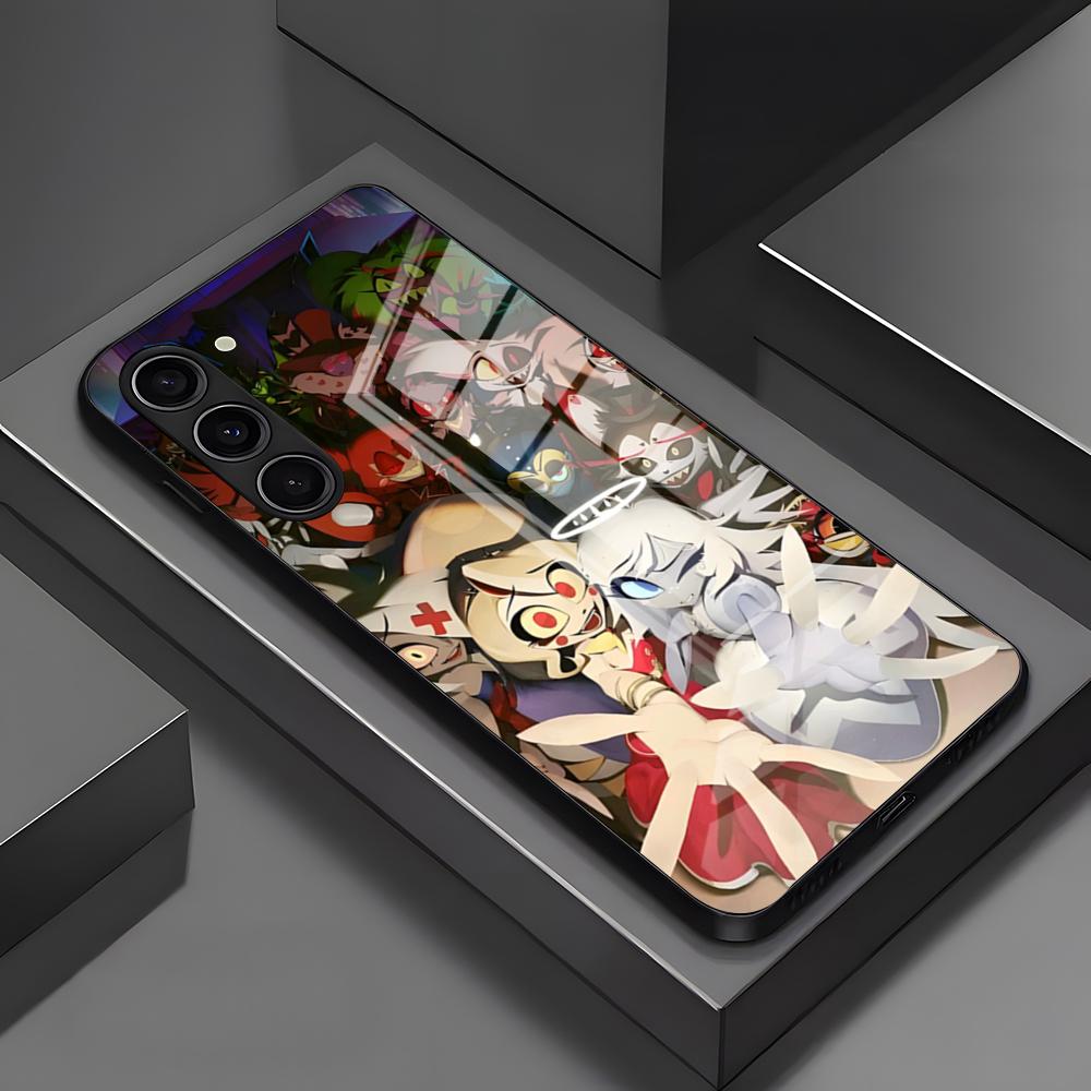 Чехол для телефона Аниме H-Hazbin-Hotel для Samsung A25 A13 A33 5G A54 A36 A35 A56 A52 A14 Ударопрочный Стеклянный Чехол