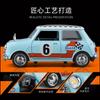 1:32 Morris Mini Cooper 1967 Classic Racing Alloy Metal Diecast Model Car Sound and Light Pull Back Children Toy Collectible