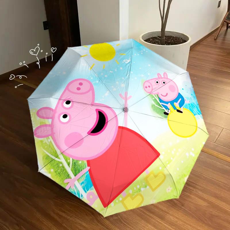 1pc Peppa Pig, Outdoor Adventure Themed High-quality Umbrella,Automatic Opening and Closing Umbrella,Multi-functional Umbrella G0811060