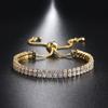 Double Row Full Zircon Bracelet Women'S 2.5Mm Full Diamond Adjustable Tennis Bracelet Popular Jewelry