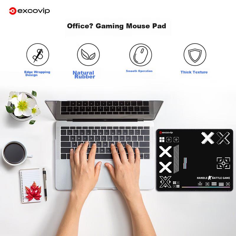 Black Printed Mouse Pad, Small Size with Locking Edge, Small Pad, Cartoon Anime Fabric Pad, Desk Mat, Portable And Convenient 0265