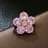 New Shining Crystal Small Flower Brooch Collar Pin Pink Color