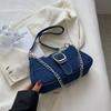 Designer Denim Cloth Bag Women  Summer New Chain Zipper Single Shoulder Bag Versatile Crossbody Bag Armpit Small Square Bag