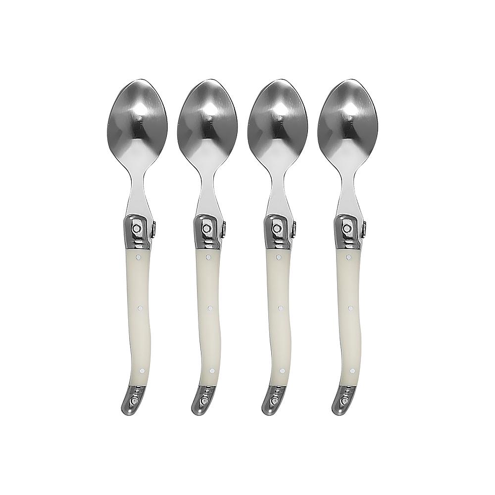 4/6/8pcs Stainless Steel Laguiole Cutlery Set Steak Knife Fork Spoon Set White Handle Restaurant Bar Kitchen Tableware