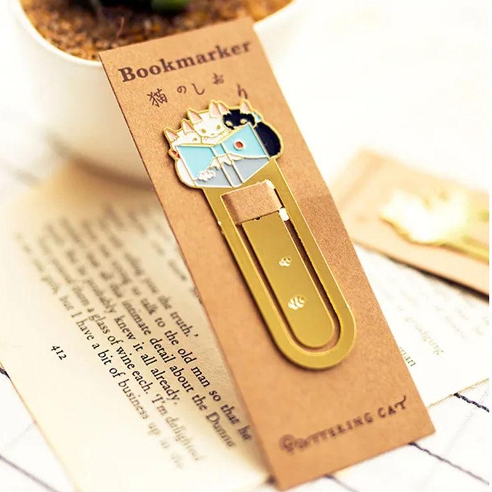 Закладка для книг Kawaii Reading Book Clip Cat Pagination Mark в японском стиле Metal Bookmark Gifts