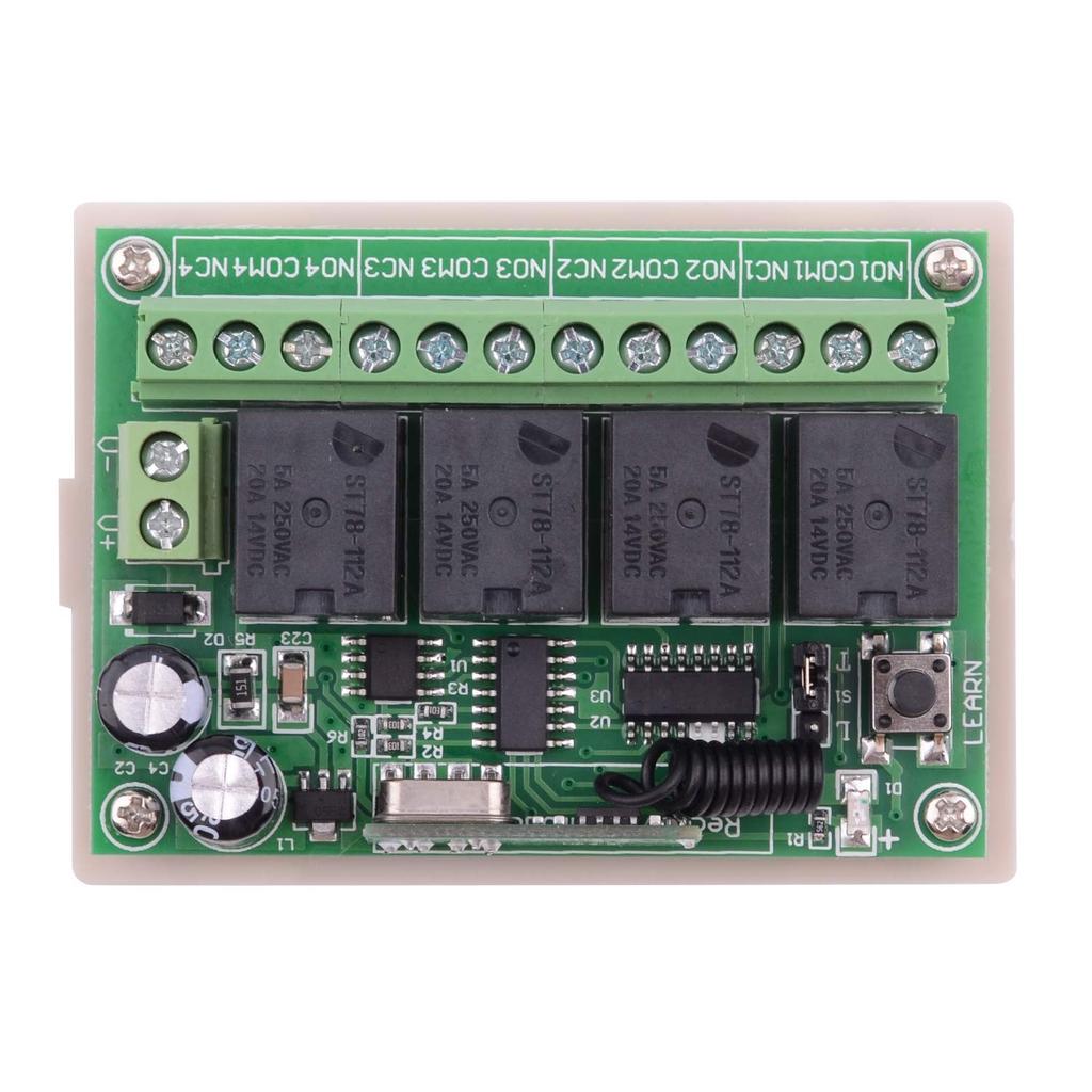 Беспроводное реле радиочастотного управления DC 12V 10A Универсальный 315 МГц Переключатель реле с дистанционным управлением для DIY дома Передатчики и 1 переключатель, 4-канальные двигатели,