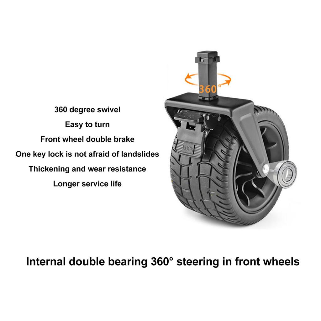 Складная тележка-фургон, хозяйственная тележка, складная, грузоподъемность 150 кг, 5-дюймовые резиновые колеса для кемпинга, сада, пикника, черная