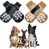 4Pcs Anti-Slip Dog Socks with Adjustable Straps Waterproof Paw Protector Socks for Indoor Hardwood Floors