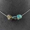 Камни и минералы. Колье из 3 бусин хризоколлы из США. Ожерелье из нержавеющей стали для женщин и мужчин. Настраиваемый размер