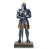 HDMbigmi King's Royal Guard Knight Statue, Medieval Warrior Decorative Resin Knight Swordsman Armor Statue, Top Collection Gift, 15.10 Inches (Blue)