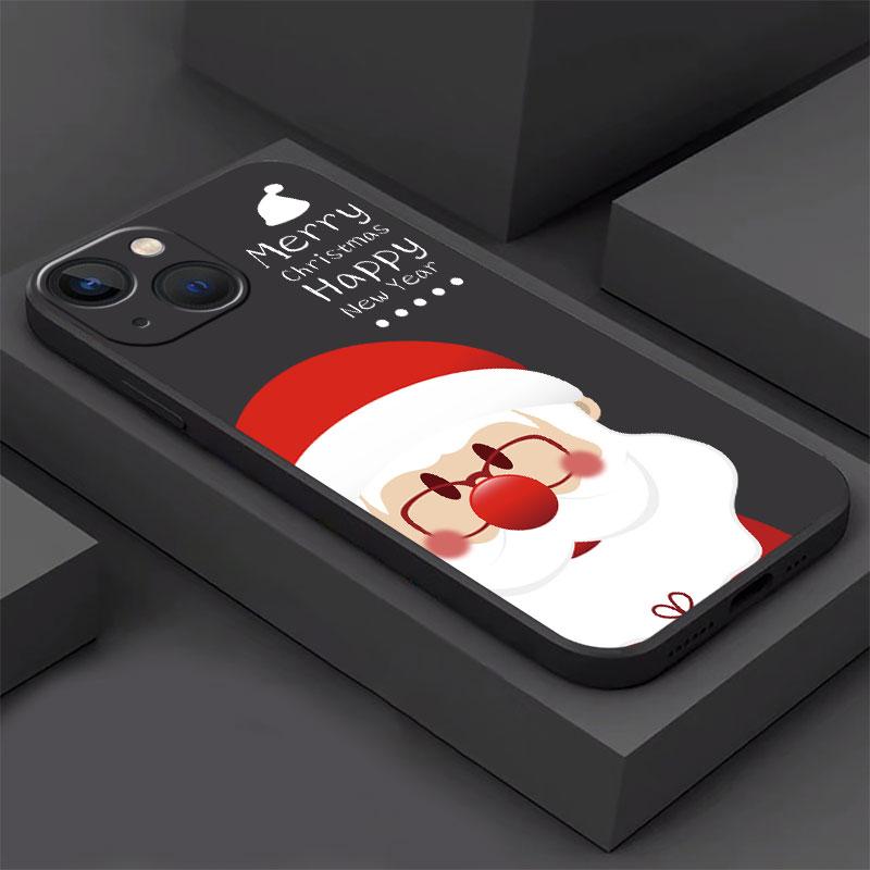 Чехол для Apple iPhone 14 13 11 12 Pro 7 XR X XS Max 8 Plus 6 6S SE 2022 13Pro, черный мягкий чехол для телефона Funda Snowman Christmas