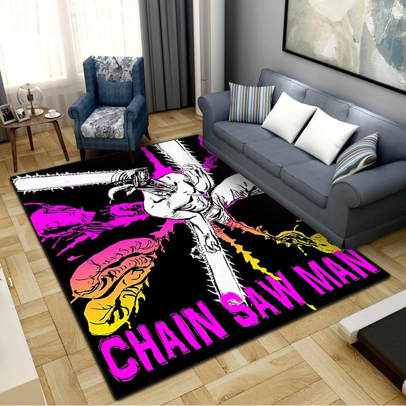 Ковер Chainsaw Man для гостиной, спальни, дома, украшение дивана, противоскользящий коврик для детских игр