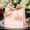 24Pcs Pink Thank You Candy Bags Wedding Favors Chocolates Gift Packaging Paper Box Birthday Party Baby Shower Decor Supplies