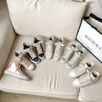 Повседневные туфли на плоской подошве, стиль хай-топ, атласные туфли, женские, с новым чувством дизайна, на шнуровке, холщовые кеды