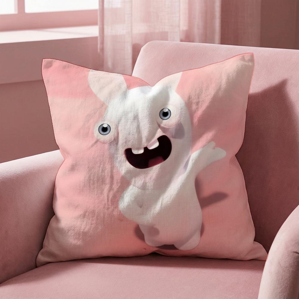 Rabbids Invasion Cushion Cover Multi-Scene Pillow Cover for Home & Car - Reversible, Soft & Durable for Daily Use