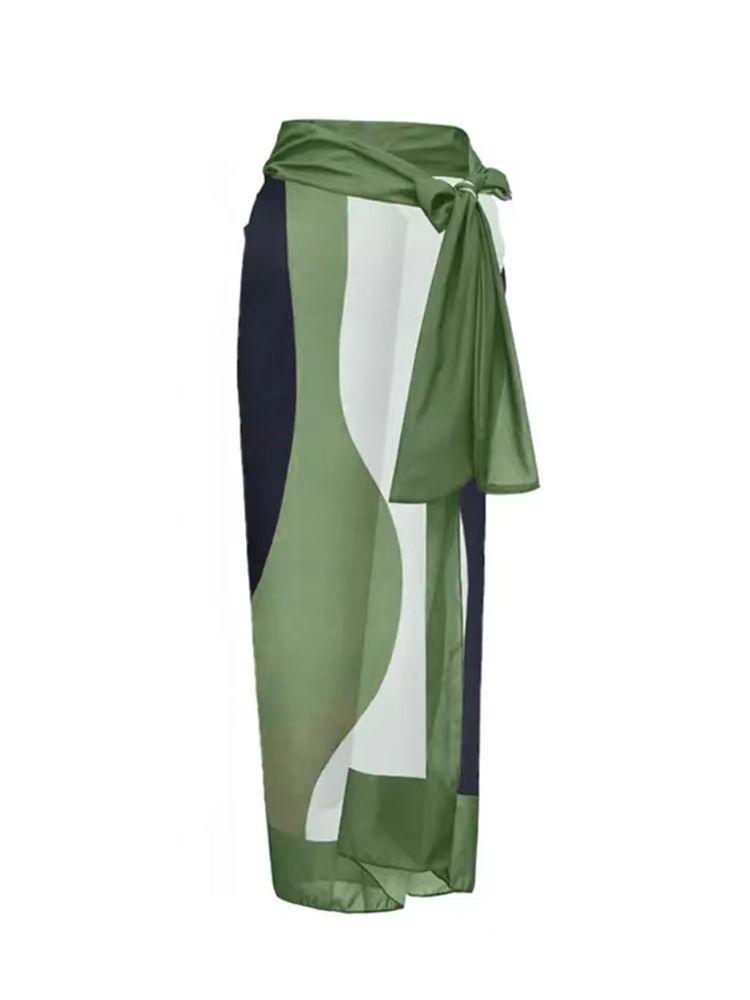 European & American Conservative Bikini Swimsuit Set with Sun Protection Gauze Skirt for Women - Perfect for Beach Vacations & Hot Springs