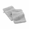 Gant De Toilette - Elegante - Lot De 2 - 100% Coton - 15 X 21 Cm - Gris Perle