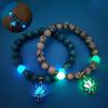 New Luminous Glow In The Dark Bracelet Men and Women Chakra Bracelet The Lotus Bracelet