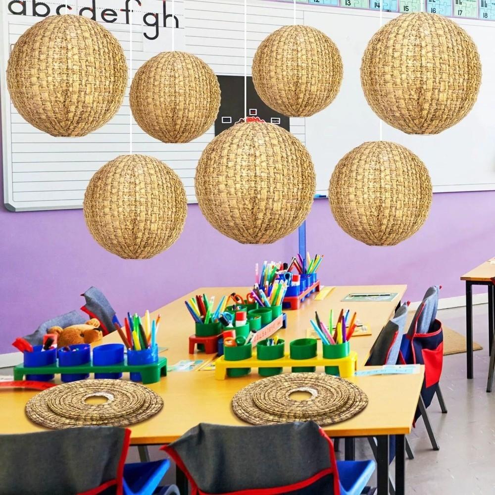 3PCS Linen Material Burlap Paper Lanterns Decorative Paper Lantern Children's Birthdays