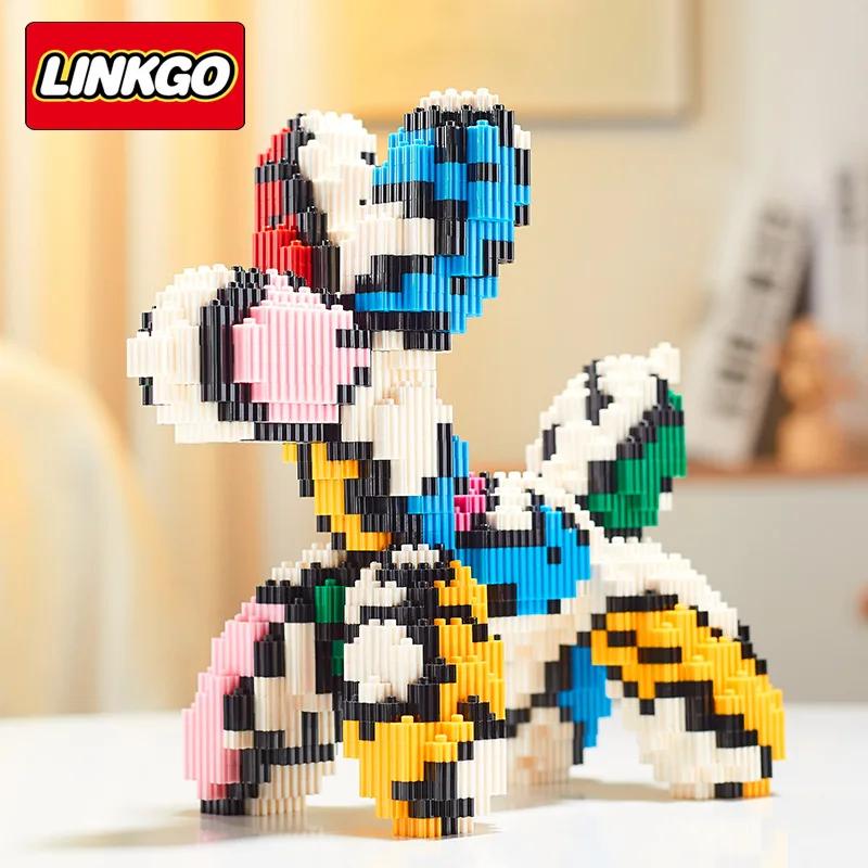 TOYLINX Домашний Декор Микро Строительные Блоки Собака из Шариков DIY Модель Сборная Игрушка Красочные Соединяющиеся ABS Детские Игрушки