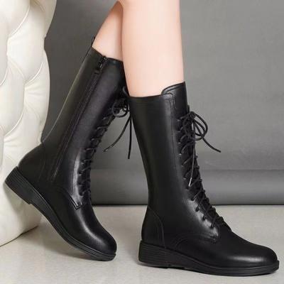 Туфли из мягкой кожи, Ботильоны, Флисовые ботинки, Женские полусапоги, Универсальные женские ботинки на плоской подошве