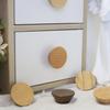 Round Wooden Handle Pulls Solid Wood Cabinet Drawer Knobs Single Hole Furniture Handle With Screw Wardrobe Home Decoration