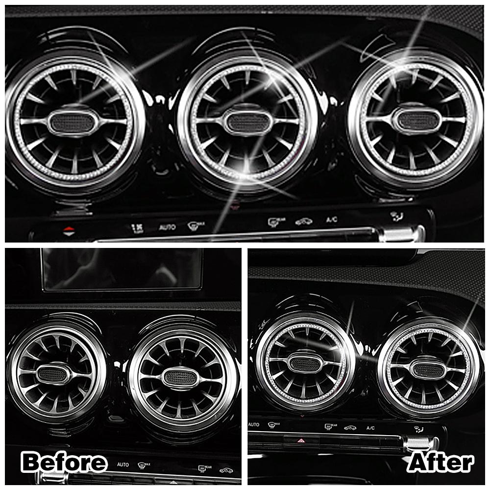 For Mercedes Benz B Class W247 B180 B200 B220 B250 Interior Central Console Decoration Refit Crystal Diamond Ring Trim