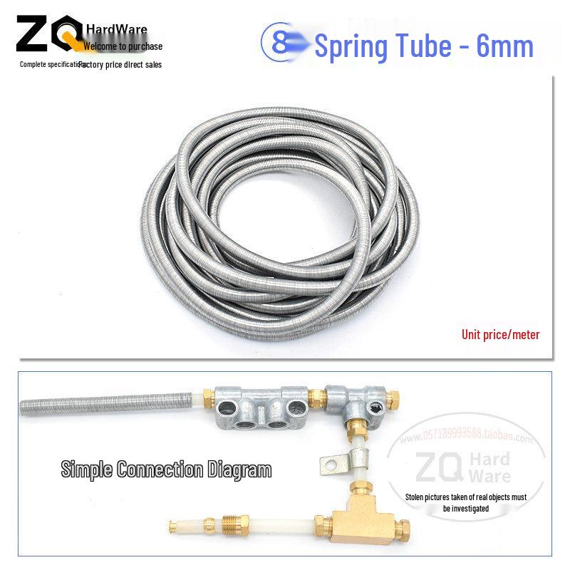 Oil Circuit Distributor Set: Nylon Tube, Copper Double-Ended Plug, Bushing, Inner Snap Ring (810x1 to 1/4), 68mm.