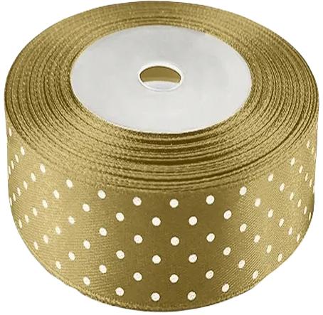 Satin Ribbon with Gold Dots 22M 38Mm