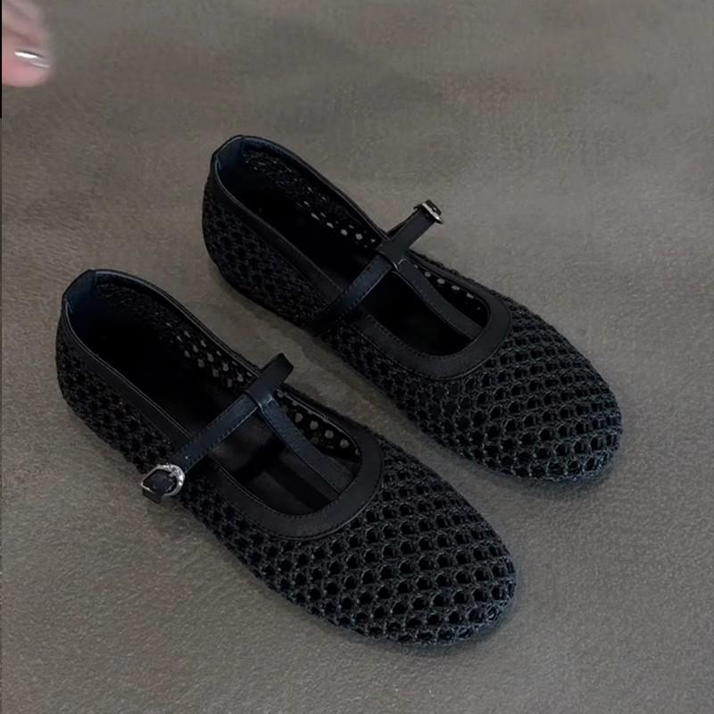 Версия из овчины~ Французские ретро плетеные туфли Мэри Джейн с Т-образной пряжкой, женственные, с круглым носком, на плоской подошве, с открытым верхом, одинарные туфли