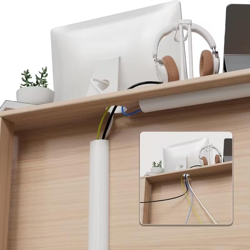 1PC 1/2/3meters Flexible Floor Cable Cover Cord Self-Adhesive All Cord Hider Internet Wire Duct Duct Slot Cable Manage