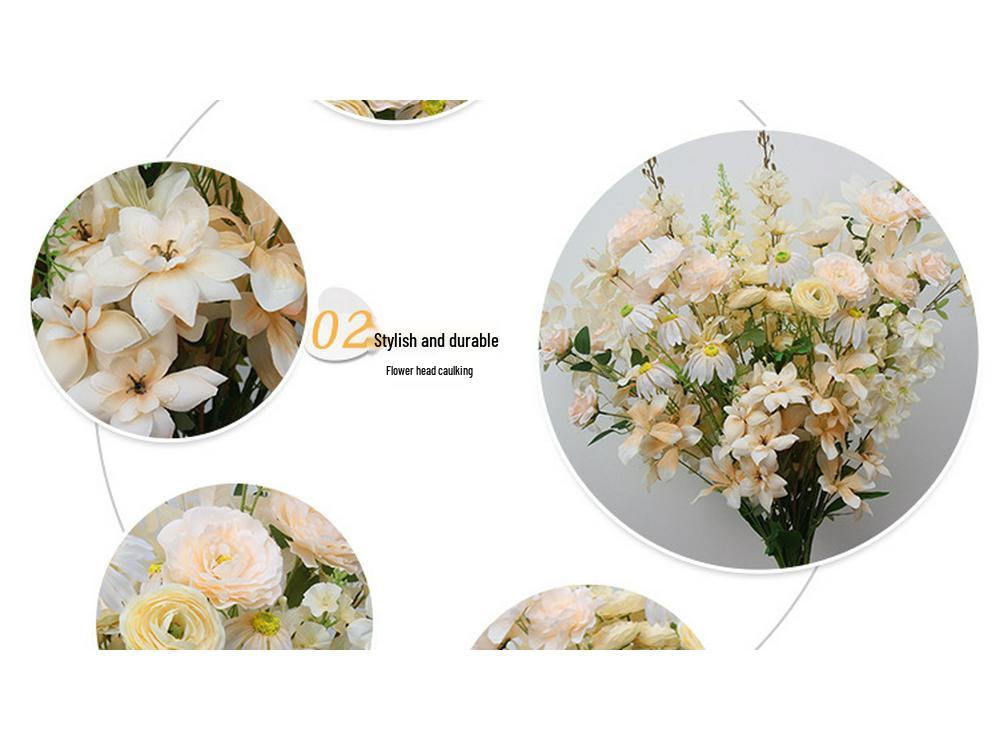 Свадебный декор из шелковых цветов шампанского - Искусственные элементы цветочного оформления потолка и прохода