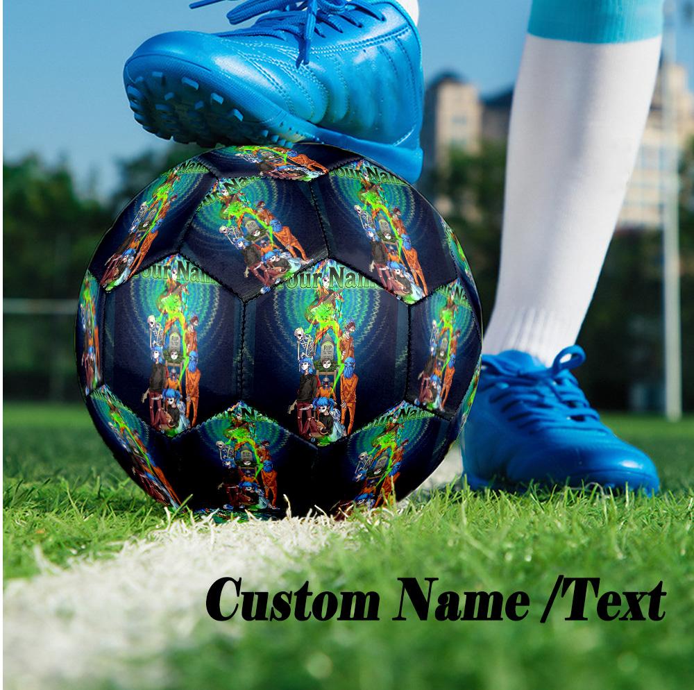 Custom Text Size 5 Soccer Ball, Standard Match Football For OutdoorSally Face