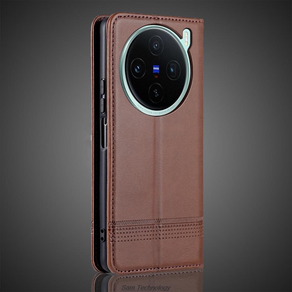 Роскошный магнитный адсорбционный кожаный чехол для Vivo X100s X 100s Flip Cover Защитный чехол Capa Fundas Coque