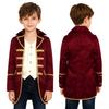 Boys Medieval Victorian Tailcoat Halloween Steampunk Gothic Uniform Coat Long Sleeves Gold Trimming Fake 2 in 1 Jacket Outwear