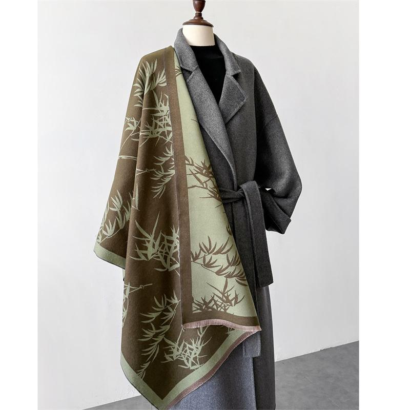 Luxury Brand Cashmere Women Floral Scarf Winter Warm Shawl and Wrap Bandana Pashmina Female Foulard Square Thick Blanket Poncho