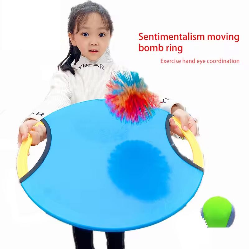 Bouncing Circle Throwing Training Toys Kids Adult Outdoor Interactive Cooperative Games Racket Catch Elastic Paddle Ball Fun Gam 6