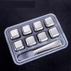 4/6/8 Pcs Stainless Steel Ice Cubes Set Reusable Chilling Stones for Whiskey Wine Wine Cooling Cube Chilling Rock Party Bar Tool