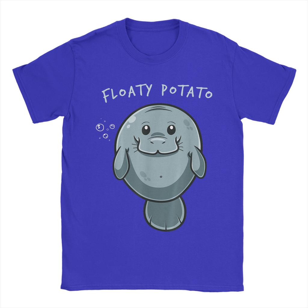 Floaty Potato Funny Kawaii Unisexatee Sea Animal Fish T Shirts for Unisex 100 Cotton TShirt Round Neck Tees Short Sleeve Tops Gift
