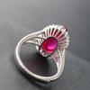 925 Silver Ring Inlaid Red Corundum Handmade Sterling Silver Ring