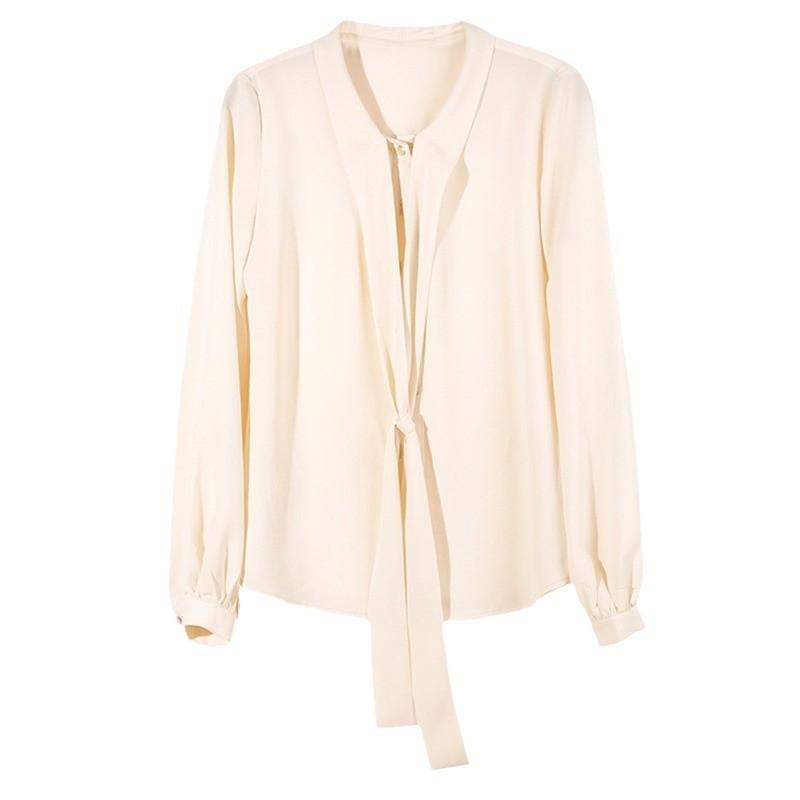 Casual Ladies' Shirt Comfortable and Versatile Gentle Temperament Design Sense Female Loose Niche Bow White Blouse Temperament Elegant Fashion Top