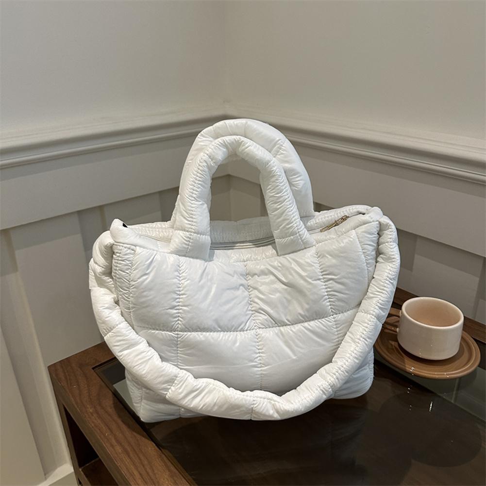 Женская стеганая сумка через плечо, стеганая сумка-тоут, однотонная стеганая сумка с верхней ручкой, женская сумка для поездок на работу