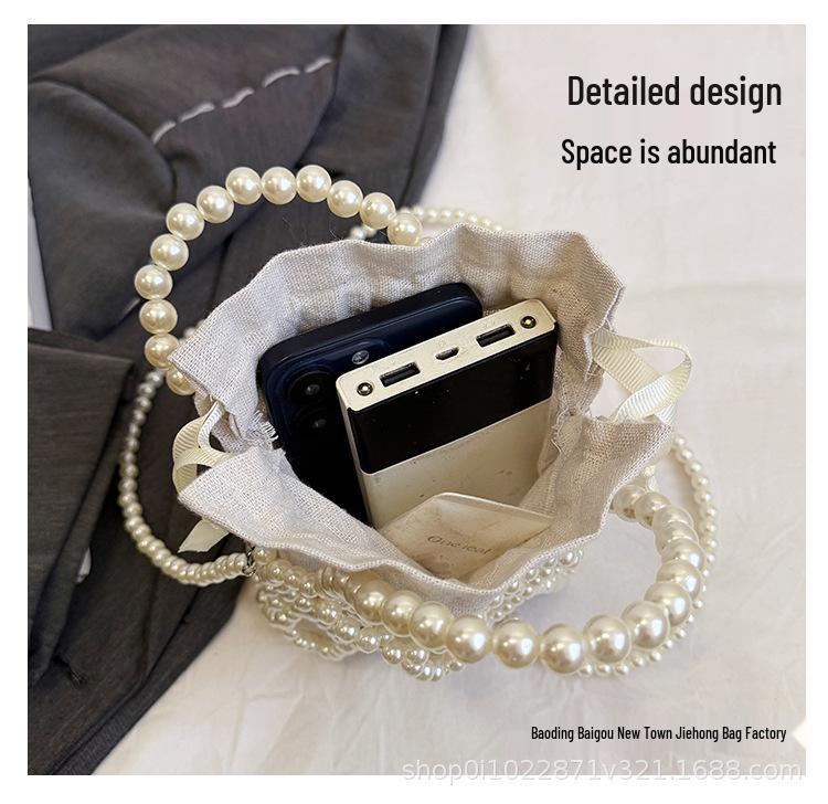 Woven Hollow Tote & Pearl Beaded Crossbody Bag (Customizable)