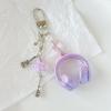 Ins Style Music Earphone Shape Keychain Mobile Phone Chain Charm Pendant Keyring Jewelry For Girl Women Gift Bag Decoration