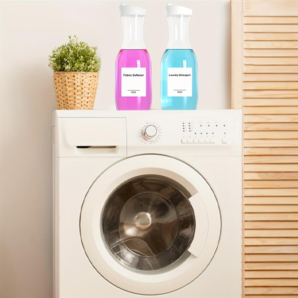Набор из 2 диспенсеров для стирального порошка объемом 54 унции, диспенсер для жидкого стирального порошка, контейнер и органайзер, прозрачный