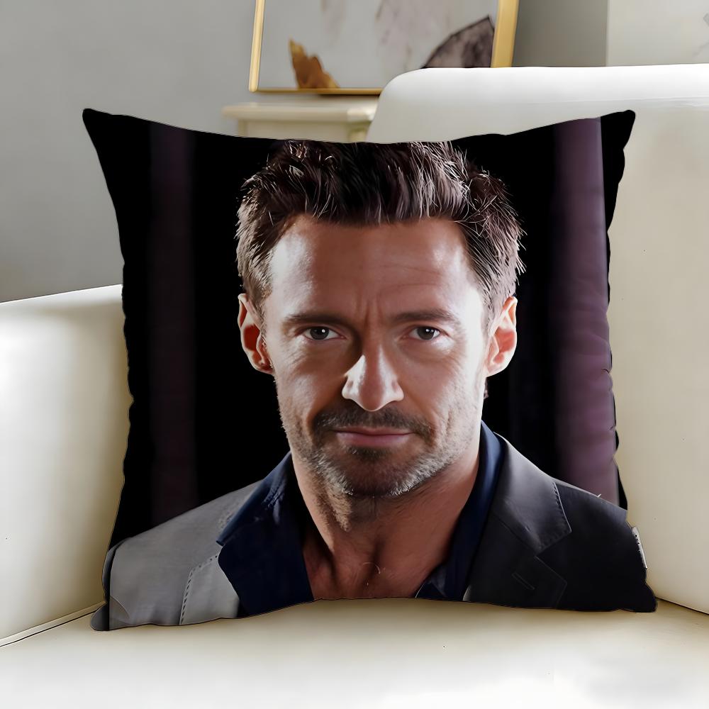 popular actor Hugh Jackman Cushion Cover Soft EasyWash Pillow Case Versatile for Couch Bed Travel and Office
