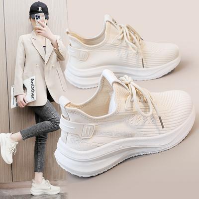 Ld581 новая сетчатая обувь, женские весенне-летние летные тканые туфли, кроссовки, дышащие повседневные кроссовки с сеткой, кокосового цвета