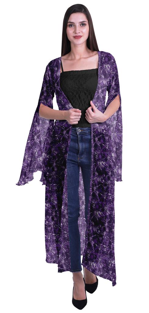 Moomaya Пляжная накидка с открытым передом из принтованного жоржета и разрезами на рукавах